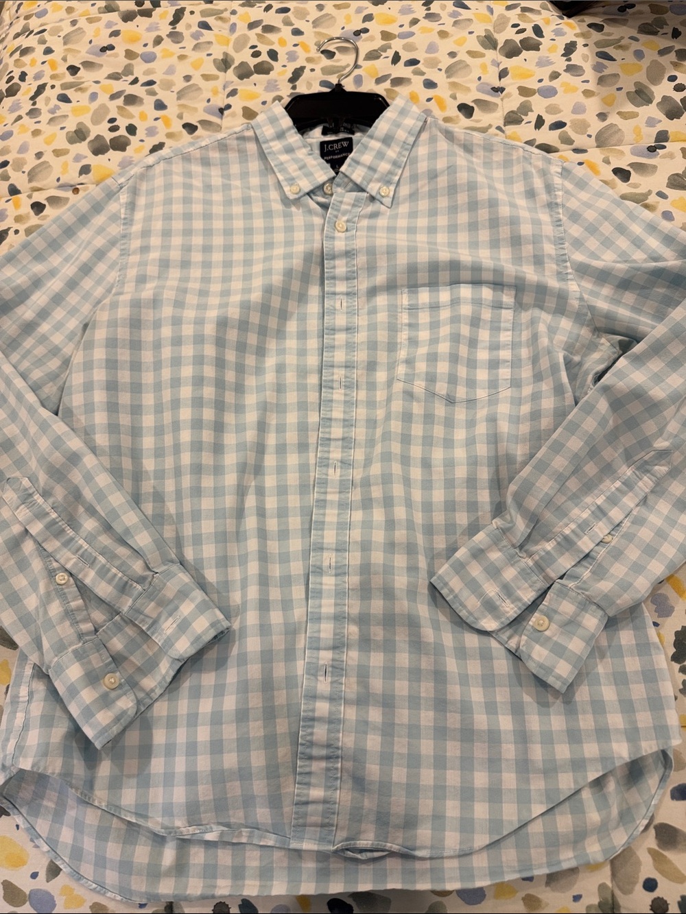 J. Crew Light Blue and White Gingham Button-Down Shirt